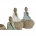 Decoratieve figuren Home ESPRIT Wit Groen Turkoois Orientaals 11 x 11 x 15 cm (3 Stuks)