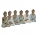 Prydnadsfigur Home ESPRIT Vit Grön Turkos Buddha Orientalisk 6 x 4 x 8,5 cm (6 antal)