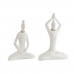 Figură Decorativă DKD Home Decor Alb Natural Oriental Yoga 25 x 8 x 36 cm (2 Unități)