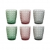 Set de Verres DKD Home Decor Vert Gris Rose Verre Avec relief 240 ml (6 Unités)