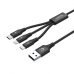 Cablu USB la Micro USB, USB-C și Lightning Unitek C14049BK Negru 1,2 m