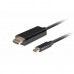 USB C uz HDMI Kabelis Lanberg CA-CMHD-10CU-0005-BK Melns 50 cm
