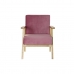 Armchair DKD Home Decor Pink Polyester MDF Wood (61 x 63 x 77 cm)