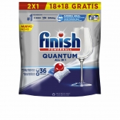 Pastilles pour Lave-Vaisselle Finish Quantum 64 Unités (Pack de 3)