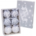 Globuri de Crăciun Alb Argintiu Hârtie Polyfoam Cerb 7,5 x 7,5 x 7,5 cm (6 Unități)