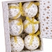 Bolas de Natal Branco Dourado Papel Polyfoam 7,5 x 7,5 x 7,5 cm (6 Unidades)