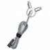 Universal USB Billader + USB C Kabel Subblim Cargador Coche 2xUSB Dual Car Charger Alum 2.4A + Cable 3 in 1 Silver