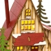 Ziemassvētku Nieciņš Daudzkrāsains Koks Māja 14 x 9,3 x 14 cm