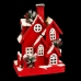 Weihnachtsschmuck Rot Holz Haus 24 x 13 x 33 cm