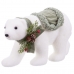 Vianočná ozdoba Biela Viacfarebná Plastické Polyfoam Látka Medveď 16 x 35 x 21 cm