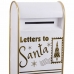Božićni ukras Bijela zlatan Metal poštanski sandučić 34,5 x 21,5 x 61,5 cm