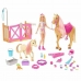 Ensemble de jouets Barbie Toilettage des Chevaux Plastique