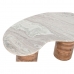 Mesa de apoio Home ESPRIT Branco Castanho Cinzento Mármore Madeira de mangueira 86 x 48 x 39 cm