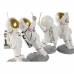 Dekorativ Figur Home ESPRIT Hvit Gyllen Astronaut 10,5 x 10,5 x 25 cm (4 enheter)