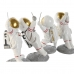 Figurka Dekoracyjna Home ESPRIT Biały Złoty Astronauta 10,5 x 10,5 x 25 cm (4 Sztuk)