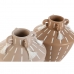 Vaso Home ESPRIT Marrone Marrone Chiaro Ceramica Coloniale Frange 15,5 x 15,5 x 17,1 cm (2 Unità)