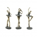 Figura Decorativa Home ESPRIT Cinzento Dourado Bailarina Ballet 15 x 10 x 43 cm (3 Unidades)