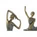 Dekoratív Figura Home ESPRIT Szürke Aranysàrga Balett Táncos 15 x 10 x 43 cm (3 egység)