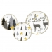 Tableware DKD Home Decor White Grey Golden Porcelain Reindeer Christmas 18 Pieces 27 x 27 x 2 cm