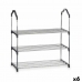 Sapateira 3 Prateleiras Prateado 58 x 26 x 58 cm Preto Metal (6 Unidades)