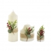 Kaarsenset DKD Home Decor Wit Groen Kerstmis 7 x 7 x 15 cm