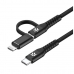 USB-C Kabelis Celly USBC2IN1BK 2 m Melns