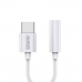 Adaptador USB-C a Jack 3.5 mm Savio AK-51 Blanco 11 cm