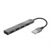 Hub USB Trust 23786 Grijs Zilverkleurig