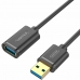 Cable USB Unitek Y-C457GBK Macho/Hembra Negro 1 m