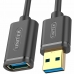 Cable USB Unitek Y-C457GBK Macho/Hembra Negro 1 m
