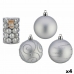 Set di palline di Natale Argentato PVC Ø 6 cm (4 Unità)