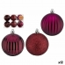 Set de Bolas de Navidad Con relieve Morado PVC Ø 7 cm (12 Unidades)