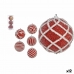 Lot de boules de Noël Blanc Ø 8 cm Rouge PVC (12 Unités)