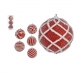 Lot de boules de Noël Blanc Ø 8 cm Rouge PVC (12 Unités)