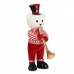 Figura Decorativa Oso Trompeta Blanco Negro Rojo Poliestireno 15 x 46 x 25 cm (2 Unidades)