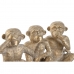 Decoratieve figuren Home ESPRIT Gouden Aap Tropisch 14 x 10 x 14 cm (3 Stuks)