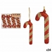 Kerst Decoratie Set Stok 8 Onderdelen Rood Gouden Plastic 6,5 x 1 cm (24 Stuks)