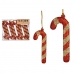 Christmas Decorations Set Stick 8 Pieces Red Golden Plastic 6,5 x 1 cm (24 Units)