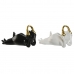 Figurine Décorative Home ESPRIT Blanc Noir Doré Grenouille 25 x 13 x 15 cm (2 Unités)