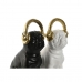 Decoratieve figuren Home ESPRIT Wit Zwart Gouden Hond 12 x 18 x 30 cm (2 Stuks)