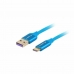 Cablu USB A la USB-C Lanberg CA-USBO-21CU-0010-BL Albastru 1 m (1 Unități) ( 1m)