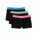 Boxers de Homem Lacoste Contrasting Waistband 3 Unidades Preto