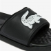 Pludmales sandales sievietēm Lacoste Croco Dualiste Synthetic Logo Strap Melns