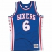 Koszulka do koszykówki Mitchell & Ness Philadelphia 76ers 1976-77 Nº6 Julius Erving Niebieski