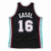 Μπλουζάκι μπάσκετ Mitchell & Ness Memphis Grizzlies 2001-02 Nº16 Pau Gasol Μαύρο