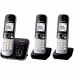 Bezvadu Tālrunis Panasonic KX-TG6823 Balts Melns Melns/Sudrabains