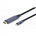 Kabel USB-C v HDMI GEMBIRD CC-USB3C-HDMI-01-6 Črna Siva 1,8 m