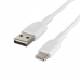 USB A - USB C Kábel Belkin CAB001BT3MWH Fehér 3 m
