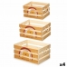 Juego de Cajas Decorativas Arcoíris 3 Piezas Marrón Madera (4 Unidades)