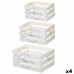 Juego de Cajas Decorativas Love 3 Piezas Blanco Madera (4 Unidades)